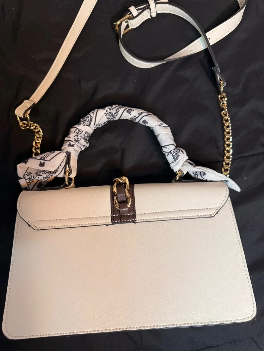 Aldo Leather Handbag White & Brown